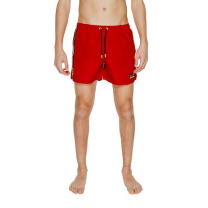 EA7 Emporio Armani Red Polyester Swim Short