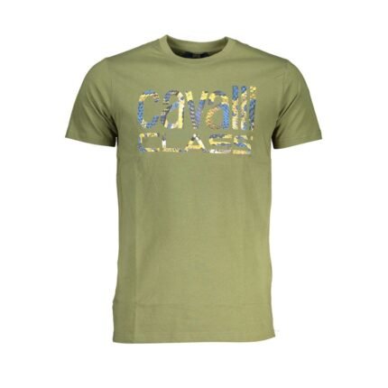 Cavalli Class Green Cotton T-Shirt