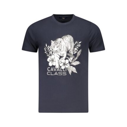 Cavalli Class Blue Cotton Men T-Shirt