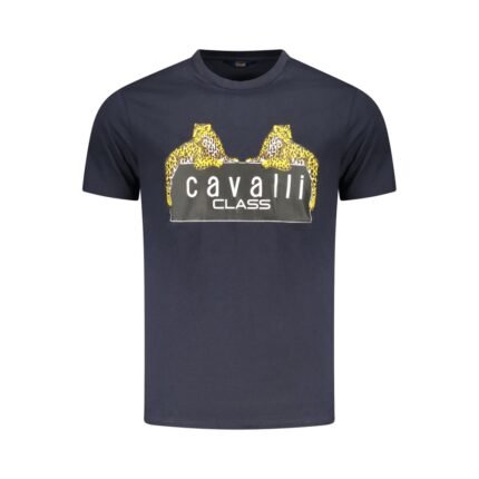Cavalli Class Blue Cotton Men T-Shirt
