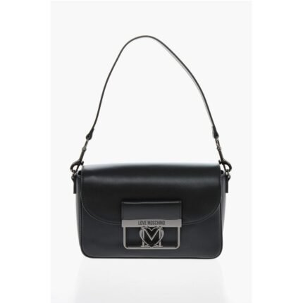 Moschino LOVE Faux Leather Bag with Silver-Effect Closure