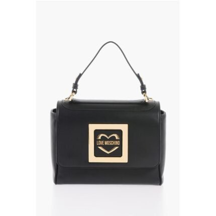 Moschino LOVE Faux Leather Shoulder Bag with Golden Details