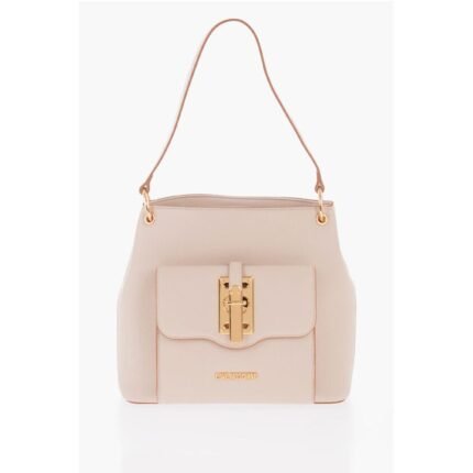 Moschino LOVE Faux Leather Shoulder Bag with Golden Details