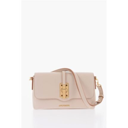 Moschino LOVE Faux Leather Shoulder Bag with Golden Details
