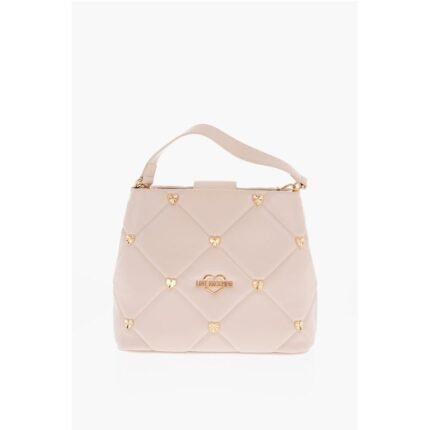 Moschino LOVE Faux Leather Quilted Bag with Golden Details and Remova