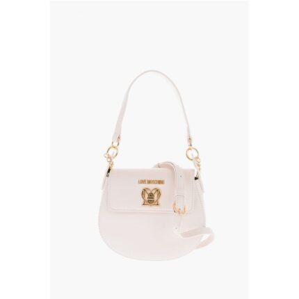 Moschino LOVE Faux Leather Mini Saddle Bag with Golden Closure Turn L