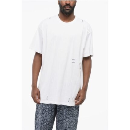 Setchu Crew Neck Cotton T-Shirt with Printed Logo