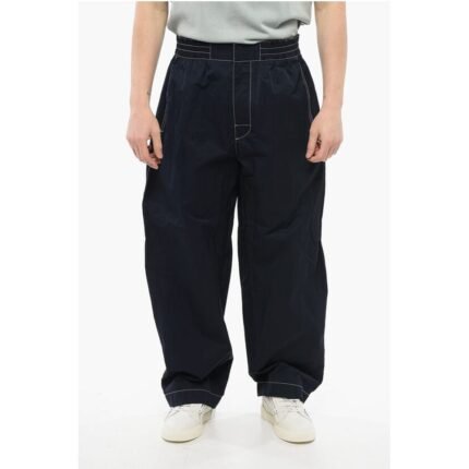 Bottega Veneta Tech Nylon Baggy Pants with Visible Stitchings