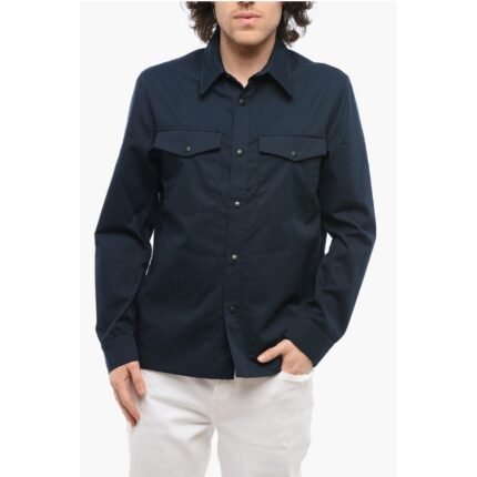 Department 5 Cotton Twill Blend COLOR Overshirt with Snap Buttons