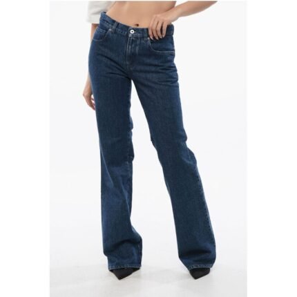 Off-White High Waisted Mid Washed Straight-Fit Jeans