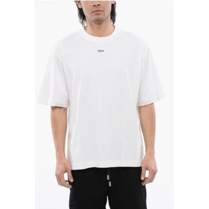 Off-White FOR EVER Solid Color Crew-neck T-Shirt with Contrasting Logo