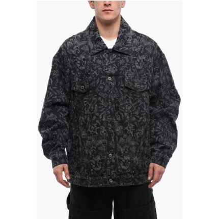 Off-White Distressed Design TATTOO LASER Denim Jacket