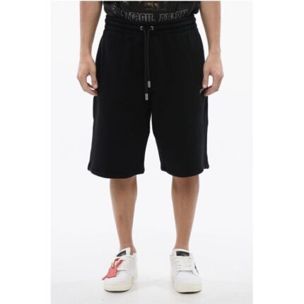 Off-White Brushed Cotton BANDANA Embroidered Jogger Shorts