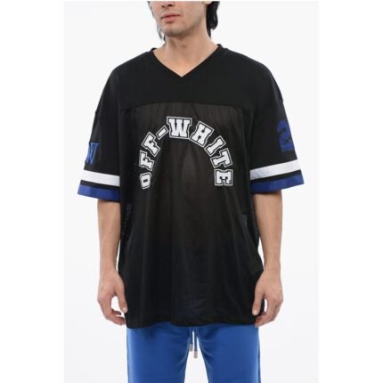 Off-White Embroidered Mesh FOOTBALL T-shirt