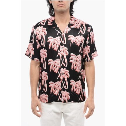 Diesel Short Sleeved BMOWT-ADRIAN Shirt with Palms Pattern