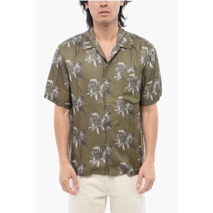 Diesel RED TAG Short Sleeved BMOWT-ADRIAN Shirt with Palms Pattern