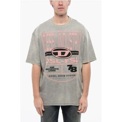Diesel RED TAG Cotton Crew-neck T-WASH-N1 T-shirt with Embossed Log