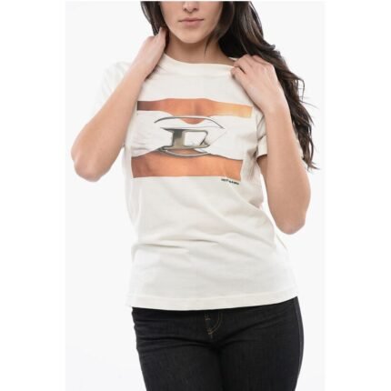 Diesel RED TAG Cotton T-REGS-N3 Crew-neck T-shirt with Print