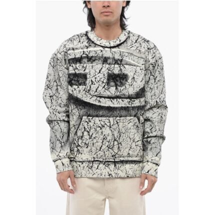 Diesel RED TAG Cracked Effect S-MACOVAL Crew-neck Sweatshirt