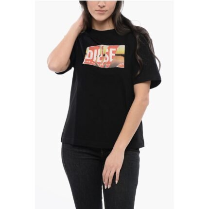 Diesel RED TAG Cotton Crew-neck T-DANNY-POFF T-shirt with Frontal P