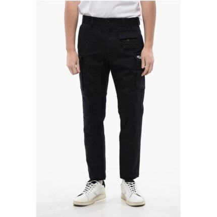 Diesel Solid Color P-COR-CL Cargo Pants with Oval-D Logo