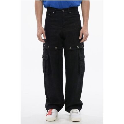 Off-White Linen 90SLOGO Pants with Modular Design