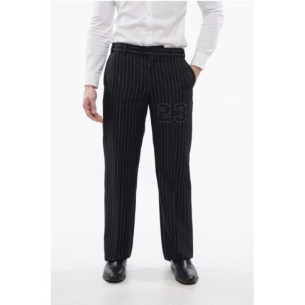 Off-White Pinstriped Wool Blend 23 Slim Fit Pants
