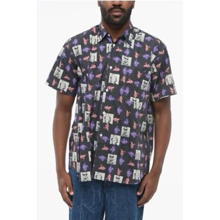 Comme Des Garçons Printed Cotton Shirt with Standard Collar