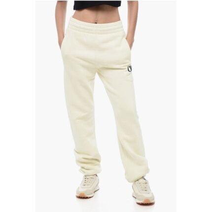 Off-White Embroidered Logo Brushed Cotton Joggers