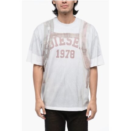 Diesel T-WASH-E3 T-Shirt with Trompe L'Oeil Print