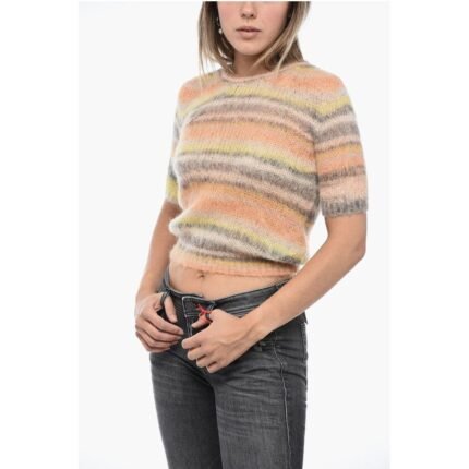 Diesel Stripped M-ICAELA Sweater with Brushed Effect