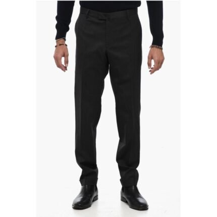 Briglia 1949 Wool Blend Slim Fit Pants with Cuffed Hem