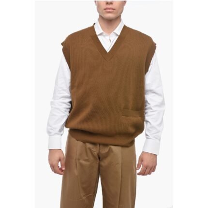 Studio Nicholson Wool-blended Oversized Vest with Pocket