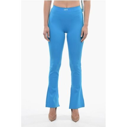 Off-White Logo Print SPLIT Flare Fit Leggings