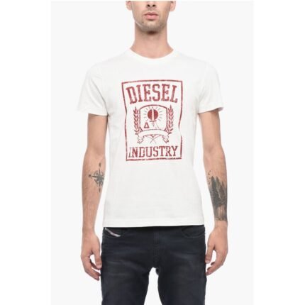 Diesel Crew-Neck Cotton T-DIEGOR-E10 T-shirt With Velvet Logo