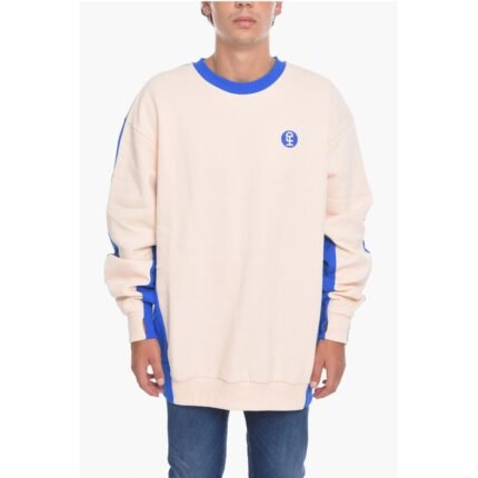 Honey Fucking Dijon Two-Tone Fleeced Cotton Crew-neck Sweatshirt