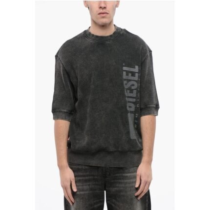 Diesel RED TAG Cotton S-COOLWAFY-N1 Crew-Neck Sweater with Side Log