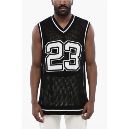 Off-White Two Tone Crochet VARSITY NET Tank Top