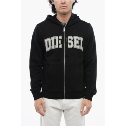 Diesel RED TAG Cotton Blend S-GINN-HOOD-ZIP-K12 Sweatshirt with Con