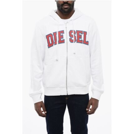 Diesel Printed S-GINN Hoodie with Zip Closure