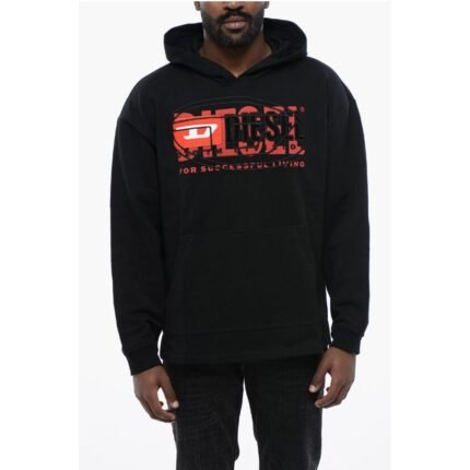 Diesel Brushed Cotton S-BAXT Hoodie with Embroidered Logo