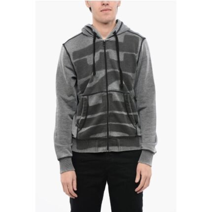 Diesel RED TAG Maxi Logo Print S-GINN-HOOD-ZIP-L1 Hoodie with Zip C