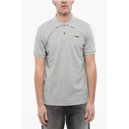 Diesel RED TAG Cotton Piquè T-SMITH-DIV Polo Shirt with Contrasting