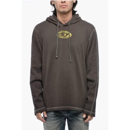 Diesel T-CRONE-LS Hoodie Sweatshirt with Washed Effect