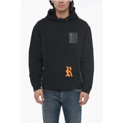 Raf Simons Logo Print Distressed Effect DESTROYED Hoodie