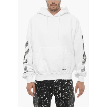 Off-White Brushed Cotton SCRIBBLE DIAG Hoodie