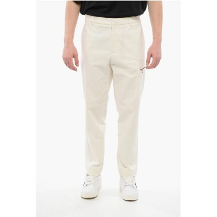Moncler Stretch Cotton Chinos Pants with Belt Loops