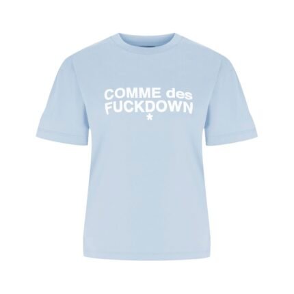 Comme Des Fuckdown Blue Cotton Tops & T-Shirt