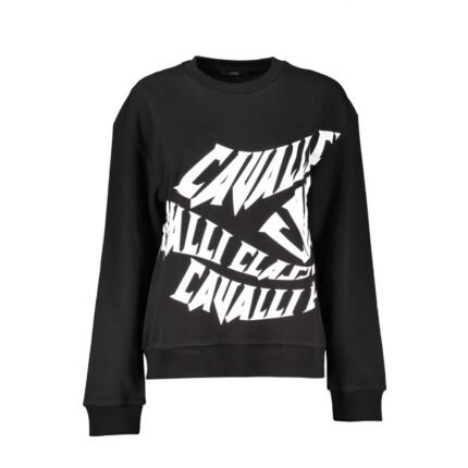 Cavalli Class Black Cotton Sweater