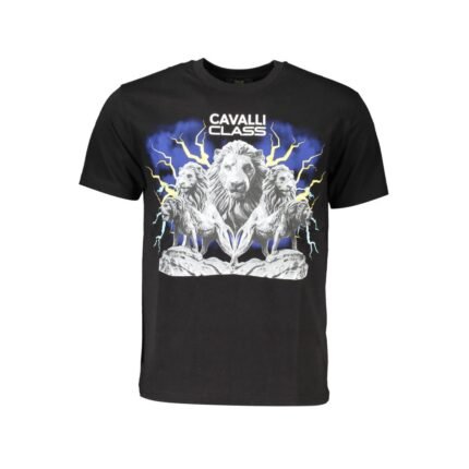 Cavalli Class Black Cotton T-Shirt
